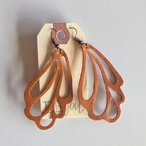 Tan Leather Earrings - NWT